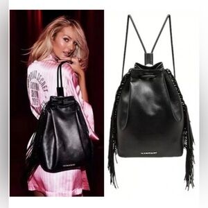 NWOT Victoria’s Secret Festival Ready Fringe Black Mini Backpack